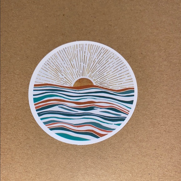 🌈20/$12🌈 Sunset Wave Art Sticker - Picture 1 of 3